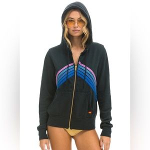 NWT Aviator Nation MOUNTAIN STITCH CHEVRON ZIP HOODIE Size Medium